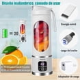 thumbnail image 4 of Batidora Portátil sin Cable,Mini Licuadora, Licuadora de Batidos con 12 Cuchillas, para Batidos y Smoothies,Zumos, Recargable, 450ml Diseño de doble cubierta con asa, 4 of 5