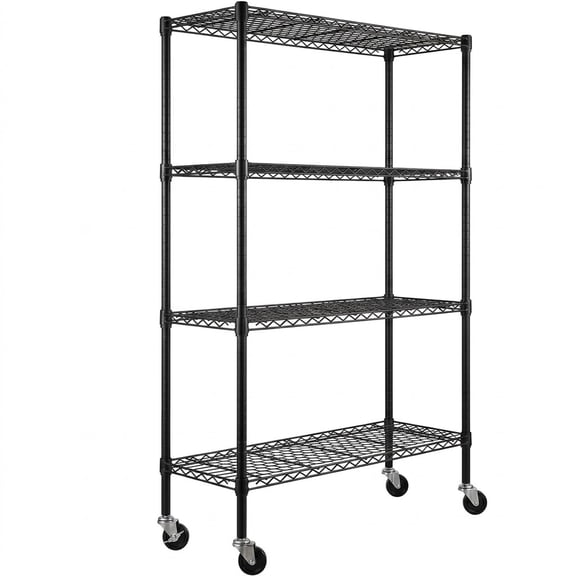 4 Tier Metal Storage Shelving Steel Heavy Duty Metal Construction 700 lbs