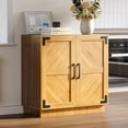 thumbnail image 1 of Buffet Bahut de Style Ferme de 31,5 Pouces avec Rangement, Crédence de Rangement en Chêne Rustique avec Tablettes Ajustables, Bar à Café Multifonction pour Salon, Cuisine, 1 of 7