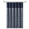 thumbnail image 7 of Madison Park Navy Shower Curtain, Traditional Jacquard Bath Curtain with 12 Button Holes, 72" x 72", 7 of 7