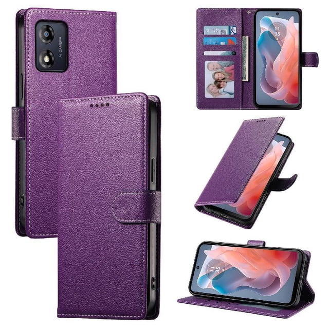 Case for FOXDOCK Motorola Moto E13 Wallet Case – Premium Leather, 3 Card Slots, Shockproof Protection