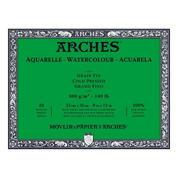 Arches 140 lb. Watercolor Block, Cold-Pressed, 9 in x 12 in