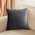 thumbnail image 5 of Hwkond Throw Pillows Pillow Case Striped Velvet Upholstered Sofa Living Room Bedroom,Gray, 5 of 5