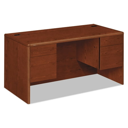 HON 10700 Series Desk, 3/4 Double Pedestals, 60w x 30d x 29 1/2h, Henna Cherry