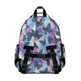 thumbnail image 3 of Blue Purple Butterfly Pattern Cute School Backpack Bag for School with Padded Back and Adjustable Shoulder Straps 15.25"x11.5"x5.25", 3 of 5
