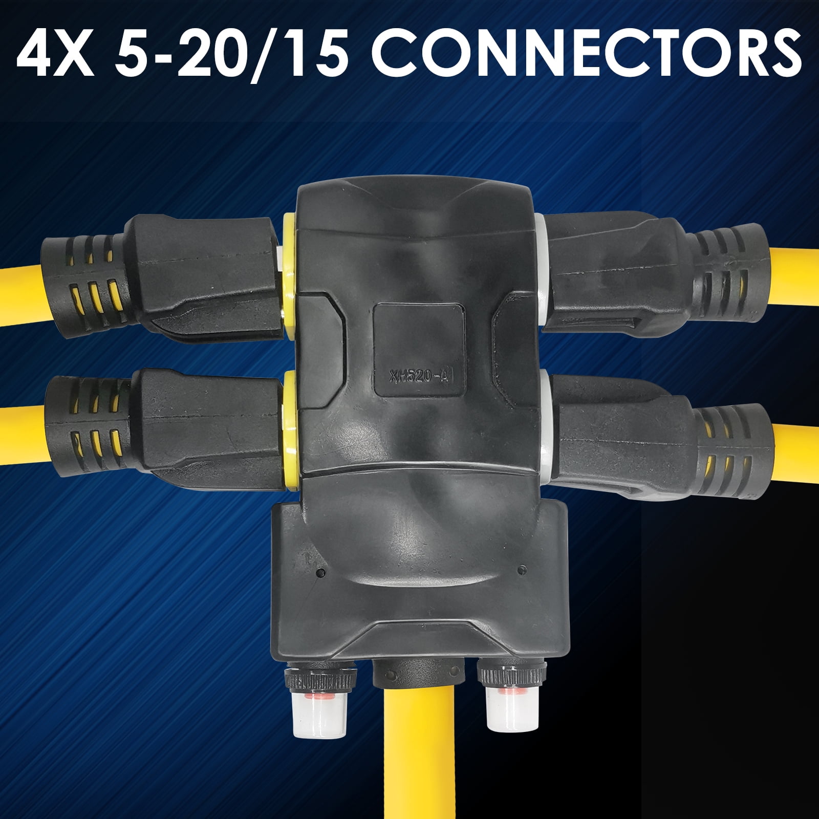 50 Amp to 20 Amp 110 Adapter with Circuit Breaker RV Generator Adapter Cord Distribution NEMA 14-50 Adapter to 4X 5-15R/5-20R T-Blade Multiple Use ETL Listed 1.5 FT Household Outlet