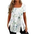 thumbnail image 2 of Women Short Sleeve Christmas gift Fashion Trendy Lining Durable Leisure Printed Thin section Loose Fitting Short Sleeve Green Sexy Lining Size 2XL, 2 of 5