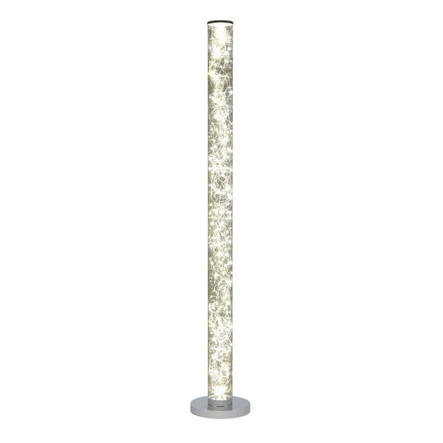 ORE International 49" Metal Rope LED Minari Clear Column Floor Lamp in White