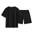 thumbnail image 6 of hotojiny Men's 2 Piece Summer Outfit Short Sleeve Crew Neck T-Shirts and Drawstrings Shorts Sets Beach Vacation Tracksuits(Black,X-Large), 6 of 7