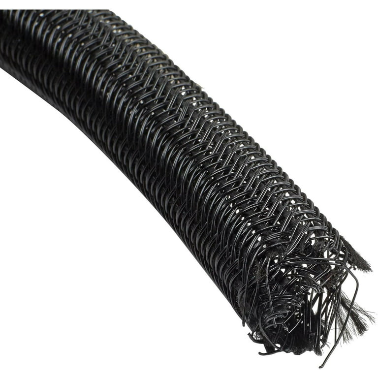 Braided Nylon Split Wire Loom Wrap, 3/4 Inch, 10 Foot Wire Sleeve 