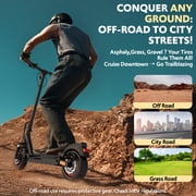 Electric Scooter for Adult, 48V 13AH Folding E-Scooters, 800W Motor up to 25Mph & 28Miles Range,10 Off Road Tire Scooter with Dual Suspension & Turn Signal Light