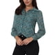 thumbnail image 4 of CAMISAS DE BOTÓN DE MANGA LARGA CON COLLAR PUNTA FLORAL ELEGANTE PARA MUJER INSPIRAR CHIC M AZUL OSCURO, 4 of 5