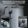 thumbnail image 3 of Veken Wide Rain Shower Head with Handheld, High Pressure Rainfall Showerhead Combo with Arm for Bathroom Accessories, Home Decor, Detachable Dual Shower with Multi Modes Handheld Spray, Silver Chrome, 3 of 9