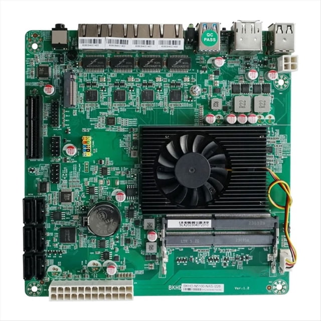Placa Base N5105 para Enrutadores de NAS Placas Base N5105 ITX con Puerto de Red de 2,5 G 6 CPU Sata 11