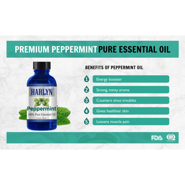 Peppermint Essential Oil 1 Oz (30 mL) Aromatherapy Oil 100 Pure