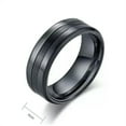 thumbnail image 2 of EOEMY 8mm Black Silver Polished+Matte Wedding Bands Men'S Titanium Steel Ring Sz 7-12, 2 of 9