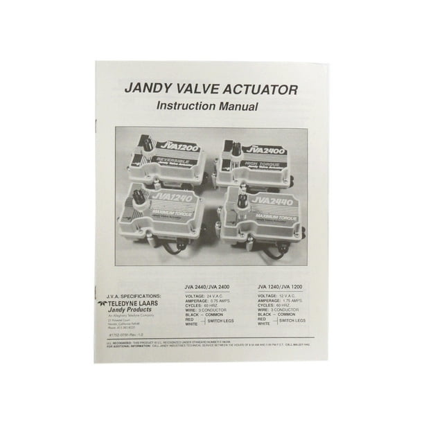 Jandy Teledyne JVA 2400 2400 1240 1200 Valve Actuator Owners