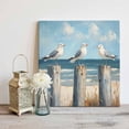 thumbnail image 2 of Wall Art Prints, Beach Seagull Framed Canvas Prints for Bedroom Living Room Bathroom Office, Summer Ocean Birds Blue Oil Painting Gallery Wrap Wall Art Poster for Gifts Home Decor 8"x8", 2 of 9