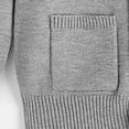 thumbnail image 7 of Collared Cardigan Sweater Boys Girls School Uniform Solid Button Up Sweaters Long Sleeve Stretch Unisex Kids Knitwear, Gray, 7 Years, 7 of 7