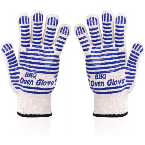 Guantes de horno resistentes al calor, un par de fundas de silicona antideslizantes para guantes de horno microondas, guantes extremadamente resistentes al calor para cocinar en barbacoa