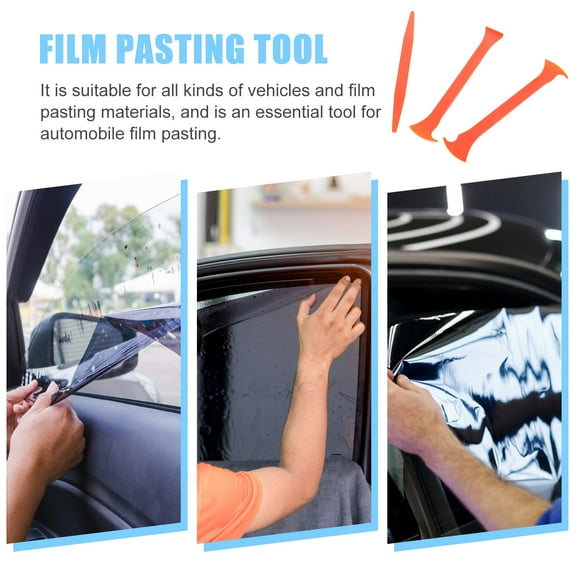 OATIPHO  Car Vinyl Wrap Tool Kit Orange Plastic for Edge Finishing and Film Removal 3Pcs