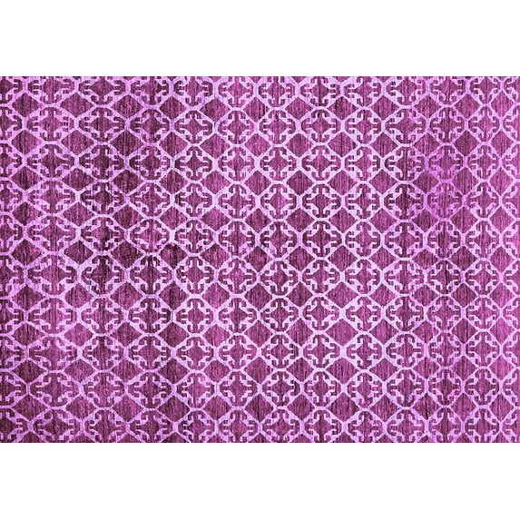 Ahgly Company Indoor Rectangle Abstract Purple Modern Area Rugs, 6' x 9'