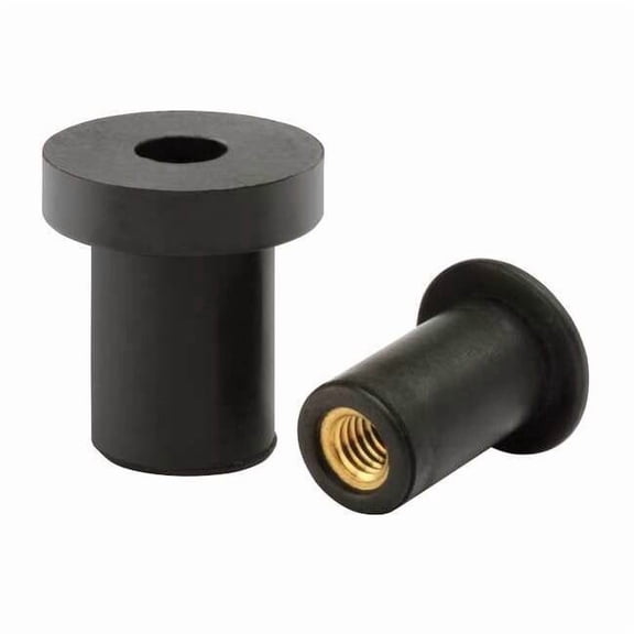 Rivet Nut, 1/4"-20 Thrd Sz, 0.63 in L, Rubber, Protective Powder, 10 PK