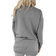 thumbnail image 3 of Women's Long Sleeve Casual Sweatshirt Pullover Loose Tunic Shirts Blouse Tops With Pocket, 3 of 3