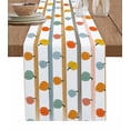 thumbnail image 7 of Fall Striped Pumpkin Table Runner-Cotton Linen- 72 Inch Holiday Dresser Scarves, Thanksgiving Farmhouse Wood Grain Tablerunner for Kitchen Coffee/Dining Bedroom Living Room Dinner Scarf Décor 14x72, 7 of 7