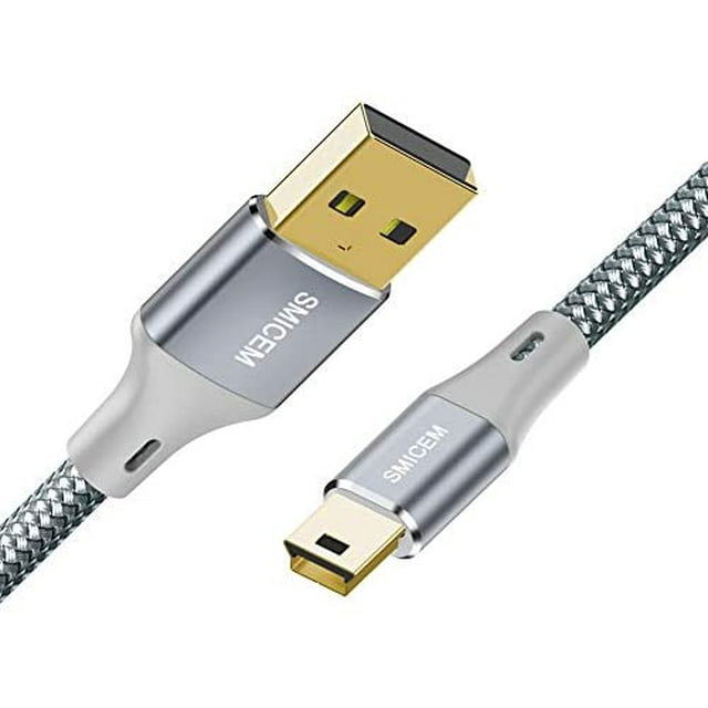 Mini USB Cable USB 2.0 High Speed Cable Type A to Mini B Data Charging Cable 2.4 A Compatible with Digital Camera, Hero