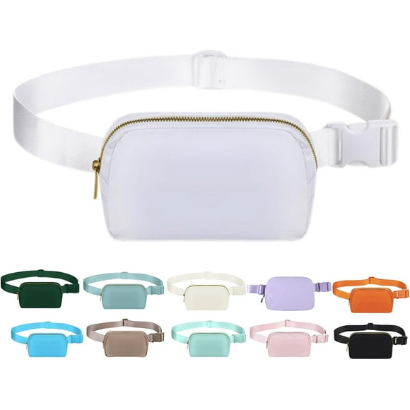shiyou-Crossbody Bag for Women with Adjustable StrapBelt Bag for Woman Fanny Pack Lulu Dupes, Waterproof Cross Body Bag for Workout Hiking Running Travel (White)
