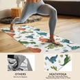 thumbnail image 4 of Dinosaur and Cactus Pattern Hot Yoga Mat Towel Non Slip for Hot Yoga - Quick-Drying Yoga Mat Cover with 4 Corner Pockets with Travel Bag - Hot Yoga Towel Non Slip Grip Moisture Wicking Sweat 70"x26", 4 of 6