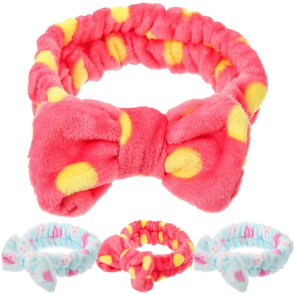 ADDHAT Spa Headband Coral Fleece 4Pcs 5.89x5.50x1.18in