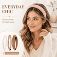 thumbnail image 3 of HBlife 7 Pack Headbands for Women Girls Headbands Trendy Brown Knotted Solid Head Bands Pearl Headband Non Slip Hairbands Cute Hair Accessories Multi-style Headband Pack, 3 of 7