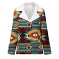 thumbnail image 4 of RYDCOT Sherpa Lined Jacket Women Vintage Western Jackets for Women Aztec Plush Button Coat Long Sleeve Winter Coat with Pockets Sale, 4 of 5