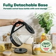 thumbnail image 4 of BELLA 1.7 Liter Glass Electric Kettle, Quickly Boil 7 Cups of Water in 6-7 Minutes, Soft Blue LED Lights Illuminate While Boiling, Cordless Portable Heater, Carefree Auto Shut-Off, Black, 4 of 6