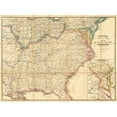 thumbnail image 2 of Davies and Co. 14x11 Black Ornate Wood Framed with Double Matting Museum Art Print Titled - Map of The Seat of Civil War In America, 1862, 2 of 4