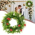 thumbnail image 2 of ‌Outdoor Spring Summer Welcome Wreath for Front Door Decor‌, All-Weather Year-Round Greenery Decor for Rural Home, Indoor Outdoor House Decorations‌, 2 of 9