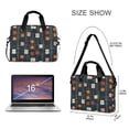 thumbnail image 3 of FORMRS 16" Laptop Bag Carrying Sleeve Case with Handle Travel Shoulder Briefcase, Orange Checkered Pattern, 3 of 8