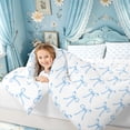 thumbnail image 3 of Meiyoeat Sky Blue Bow Twin Comforter Sets for Boys Girls, Cute Watercolor Cartoon Bedding Set, Reversible, 2 Pieces, 3 of 6