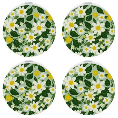 

YZUOUZY Night Light Nightlight 4 Pack Floral Jasmine Flowers Lemon Wreath Ivy