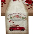 thumbnail image 1 of Valentines Day Table Runners Cotton Linen Red Truckload of Love Rustic Farmhouse Non-Slip Rectangle Party Tablecloth Holiday Decor for Kitchen,Home ,Dining Table ,Outdoor,Extra Long 13X108 Inches, 1 of 8