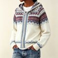 thumbnail image 5 of QUNYINEY Zip Up Sweater Cardigan Women Plus Size Cardigan Sweater Long Sleeve Hooded Knit Vintage Winter Tops, 5 of 5