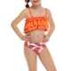 thumbnail image 1 of Augper Girls Casual Cute Print Double Ruffle Split Swimsuit Beach Two-Piece Set, 1 of 8