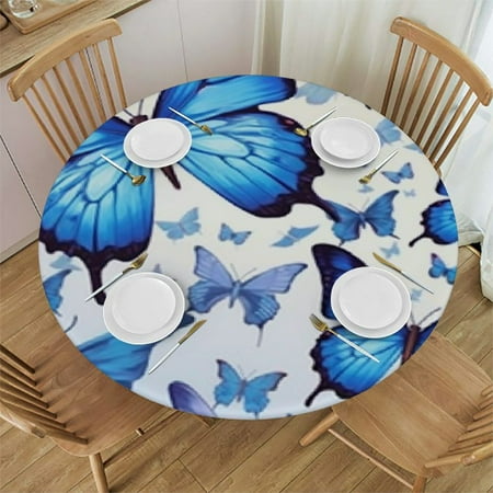

Butterfly Tablecloths Fitted Tablecloth Elastic Edge Table Cover for Kitchen Dining Party Fitted Table inch