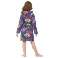 thumbnail image 4 of FORMRS Niños Bathrobe Unisex Hooded Robe Soft Plush Pajamas Sleepwear, Size 7-9T, Blooming Flowers Pattern, 4 of 7