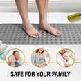 thumbnail image 6 of HITSLAM Extra Long Bathtub Mat-40x16 Non Slip Shower Mat with Drain Holes and Suction Cups,Machine Washable Bath Mat,Clear Gray, 6 of 8