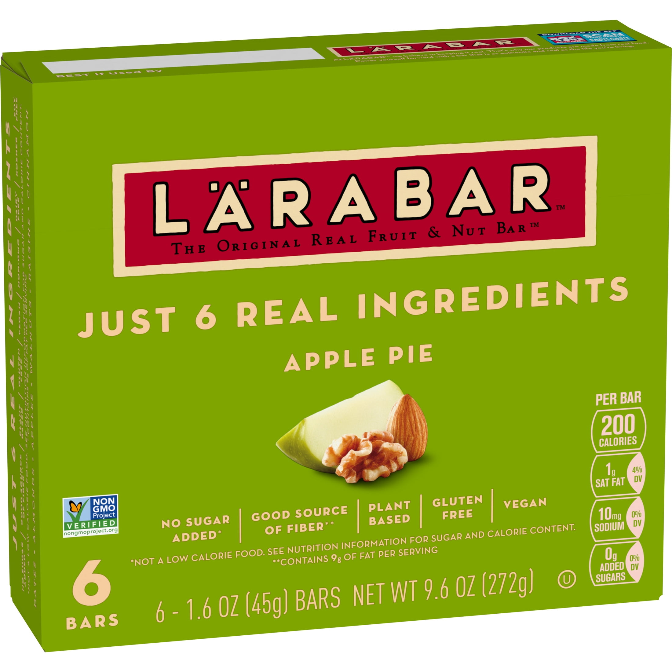 (8 pack) Larabar Apple Pie, Fruit and Nut Bars, Gluten Free and Vegan, 6 Count, 9.6 oz