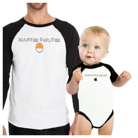 

Master Builder Demolition Expert Funny Dad and Baby Matching Shirts
