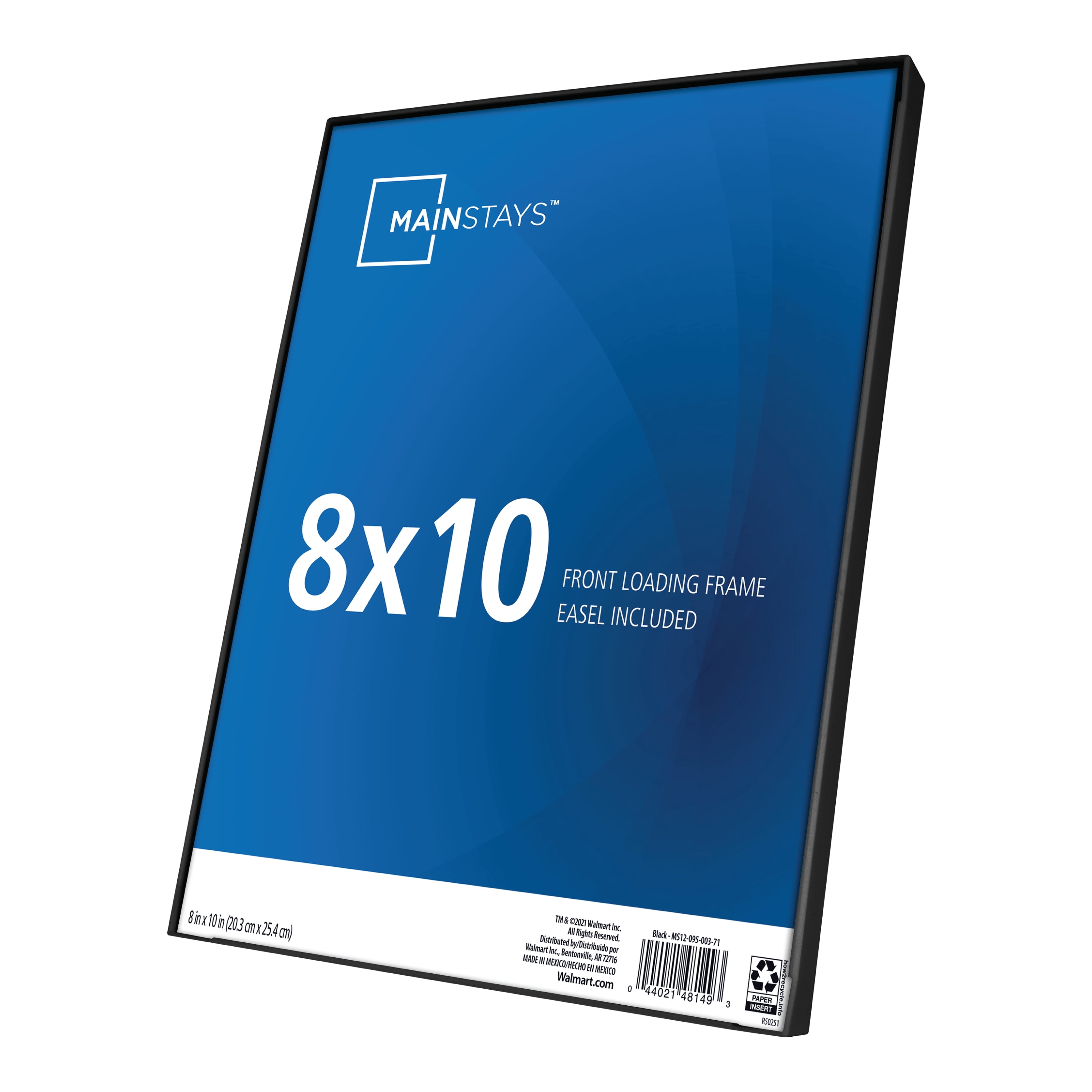 (6 pack) Mainstays – 8x10 Picture Frame – Black Front Loading Wall or Tabletop Photo Frame